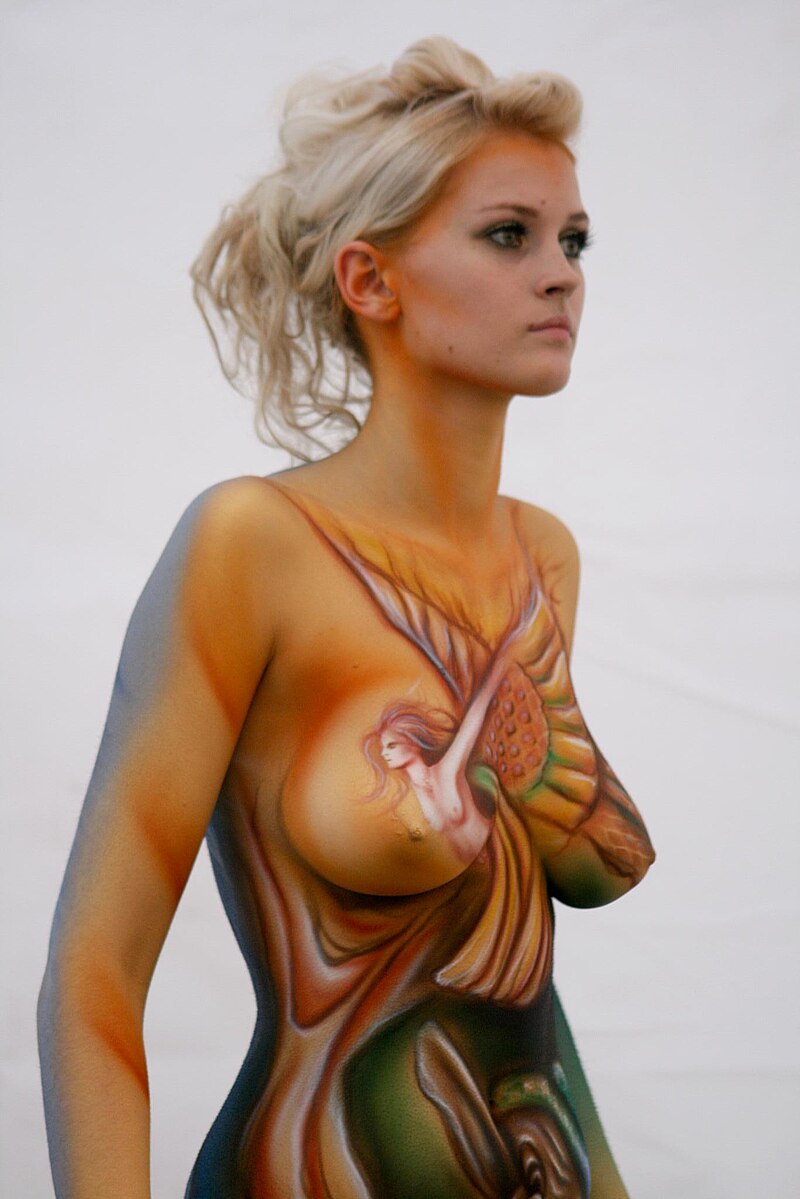 boby long add body painting nude image